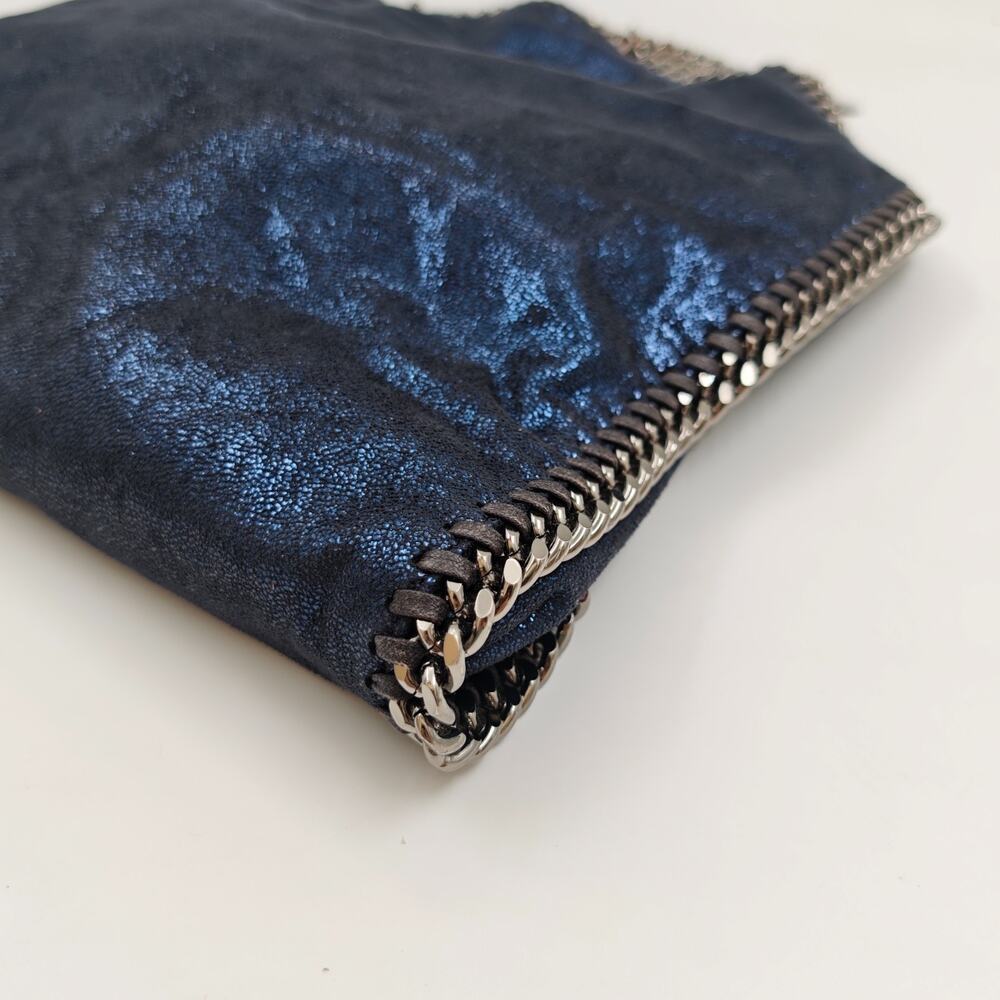 Stella McCartney Falabella Metallic Faux Suede Chain Tote Bag - Picture 6 of 12